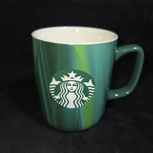 Starbucks Green Marbled Ceramic Mug